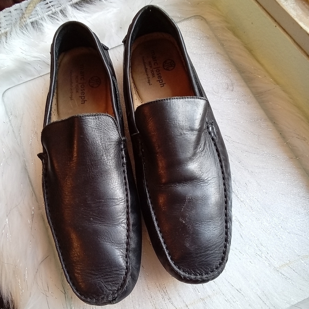 Marc Joseph Slip-on Black Leather Shoes Made in Brazil Men Size 11.5